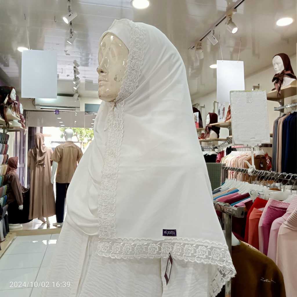 Elzatta Hijab Dewasa Pashmina Instan Selendang Zalifa White