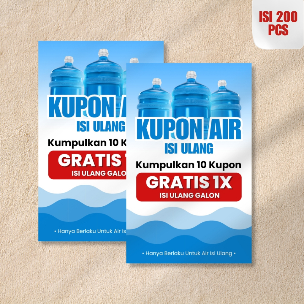 

(Isi 200) Kupon Air Isi Ulang Galon
