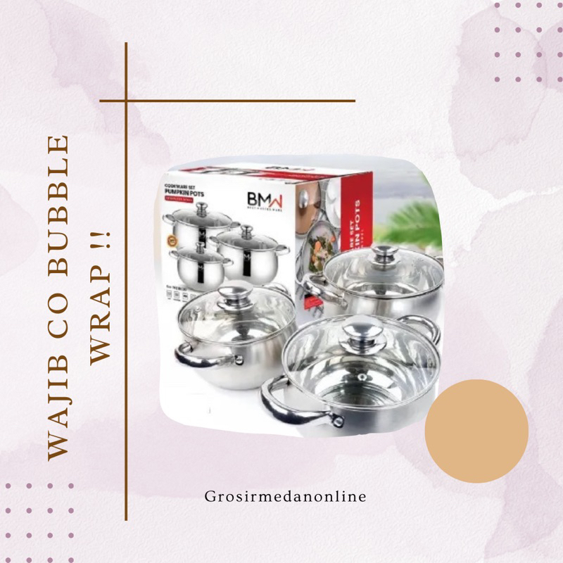 PANCI PUMPKIN SET 3 PCS STAINLESS STEEL / PUMPKIN POTS 3 PCS