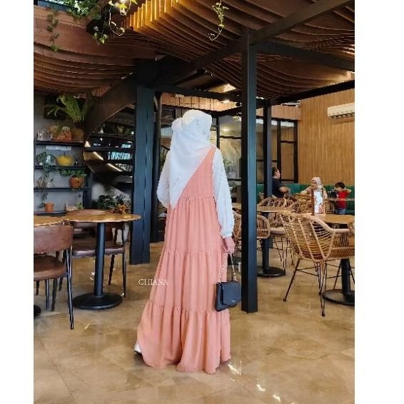GHIANA Yara Dress / Dress Peach / Gamis Peach / Mocca Dress