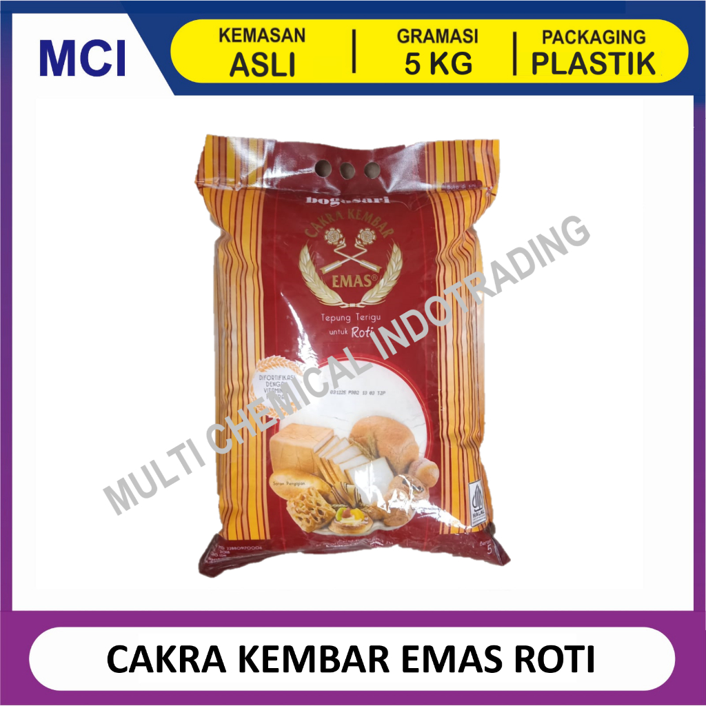 

CAKRA KEMBAR EMAS ROTI / TEPUNG TERIGU ROTI CAKRA KEMBAR EMAS 5 KG