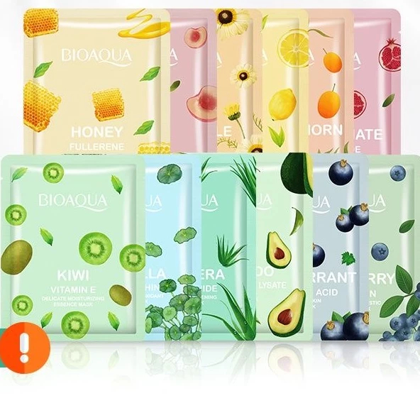 BIOAQUA Sheet Mask Brightening Moisturizing Hydrating Anti Aging Masker Wajah BPOM