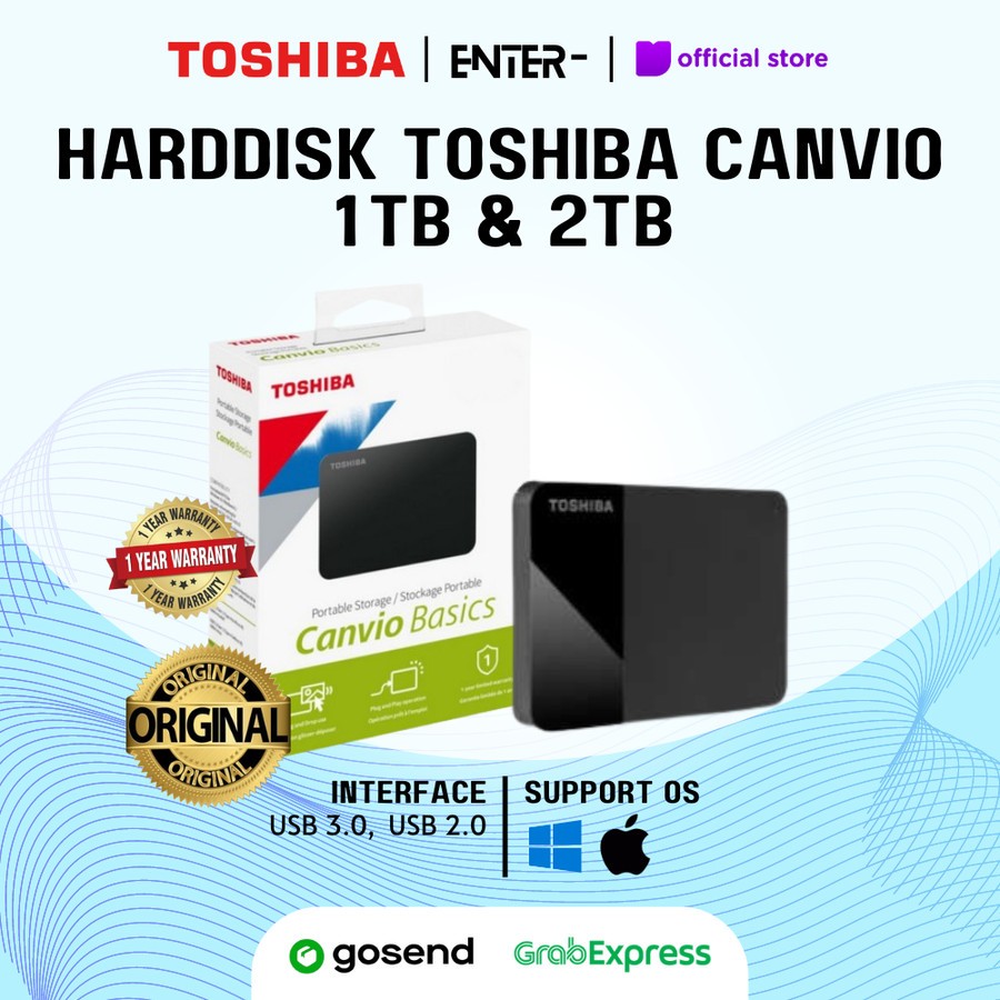 HDD external TOSHIBA CANVIO READY 1TB 2TB