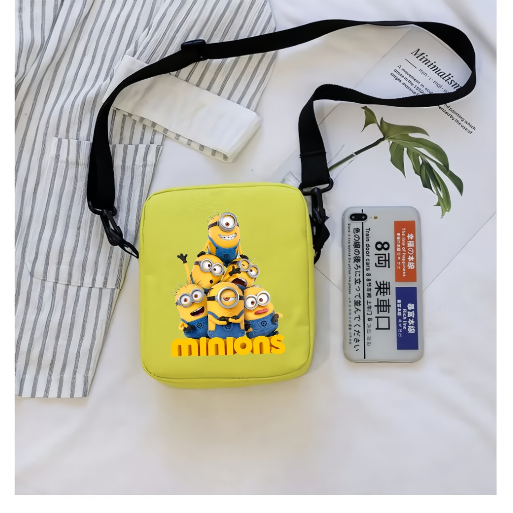 PVJ Tas Selempang Anak Wanita Dan Pria Remaja Terbaru Kekinian Motif Minion
