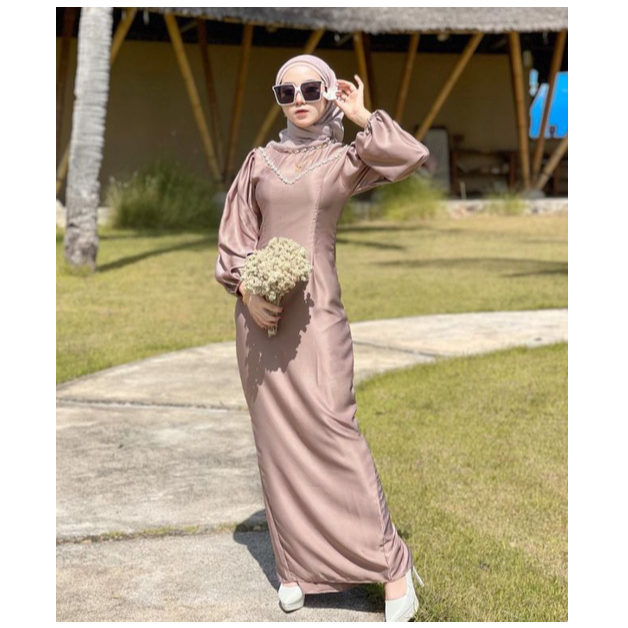 TERMURAH - JUMBO ADA / CALENDULA DRESS POLOS SATIN MAXMARA PREMIUM MAXI DRESS KEKINIAN KOMBINASI PAY