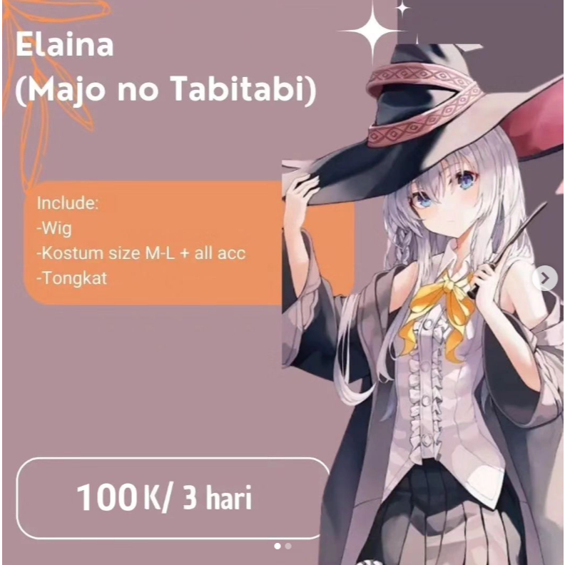 Rental Cosplay Elaina Majo no Tabitabi HazukiRen Rentcos