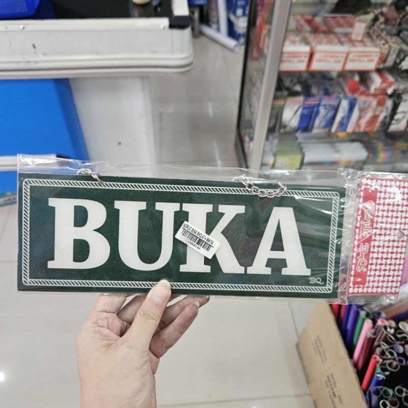 

papan acrylic sign board akrilik logo buka open - sedang sholat (2 sisi bolak balik) + rantai gantung