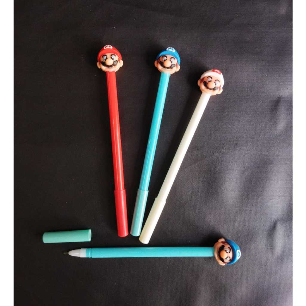

(3PCS) Pena Gel / Gel Pen Ink Karakter Bentuk Kepala MARIO BROS