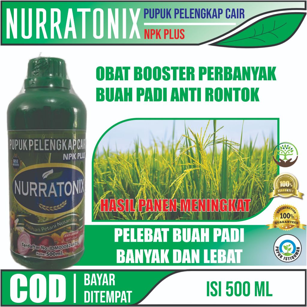 Obat Pengisian Bulir Padi - Obat Bulir Buah Padi PUPUK NURRATONIX 500 ML Obat Padi Obat Buah Padi - 