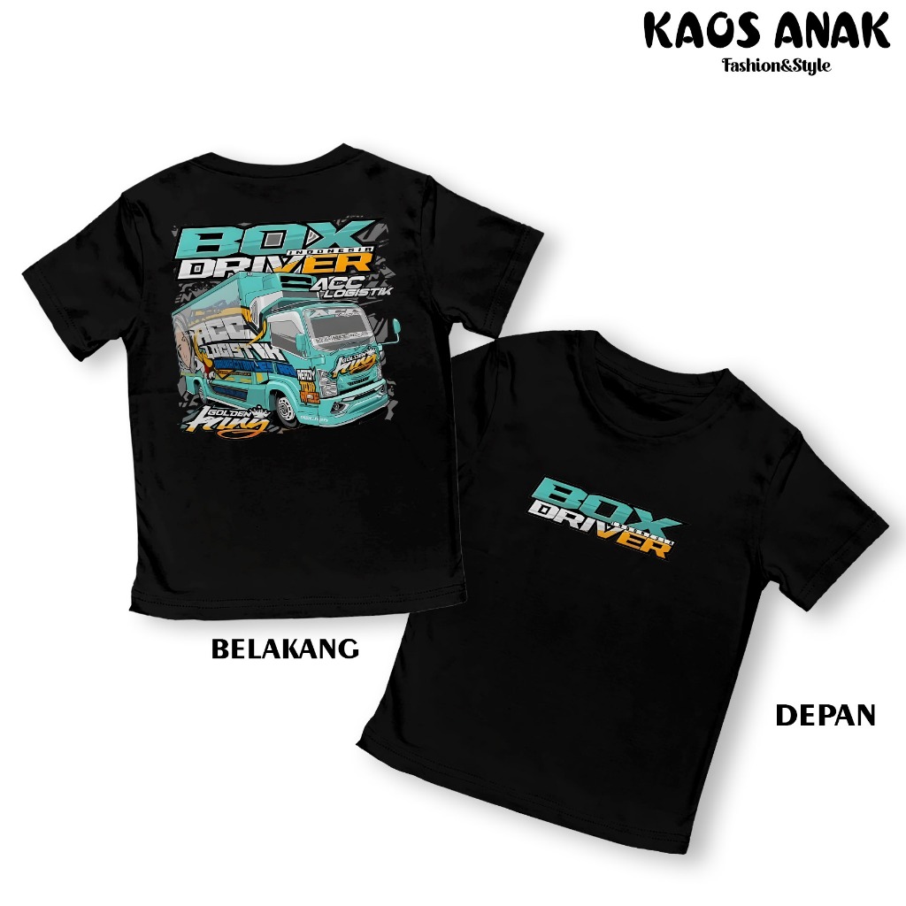 Kaos Anak - Kaos Truck Box Diver Indonesia Baju Distro Anak Kaos Truk Canter mania Cotton Combed 30s