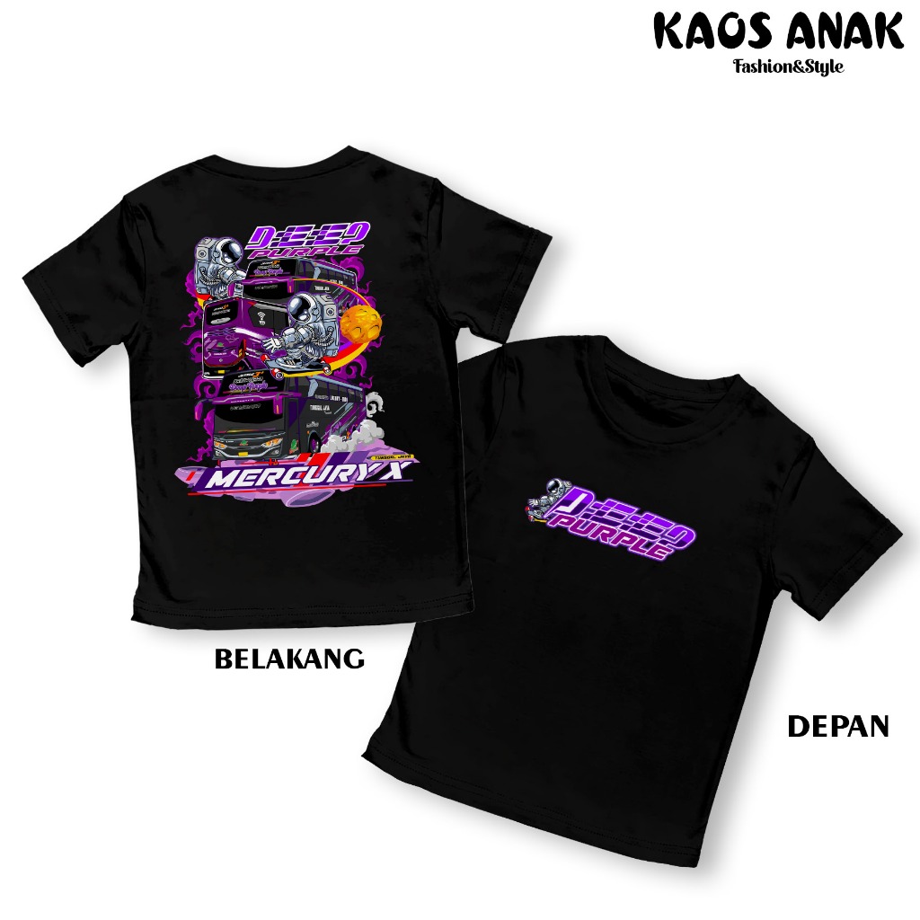KAOS ANAK - KAOS BUS MANIA DEEP PURPLE BAJU DISTRO ANAK KAOS BUS MANIA COTTON COMBED 30S
