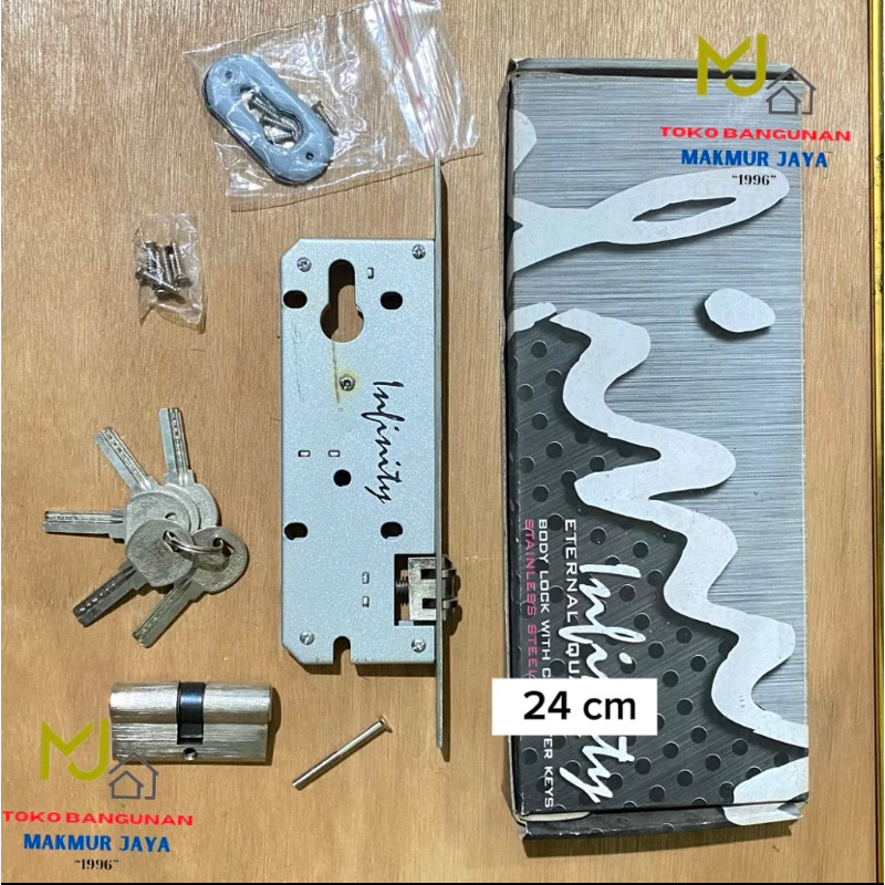 Body Pintu Kunci Pelor Besar 24 cm dan Silinder Kunci