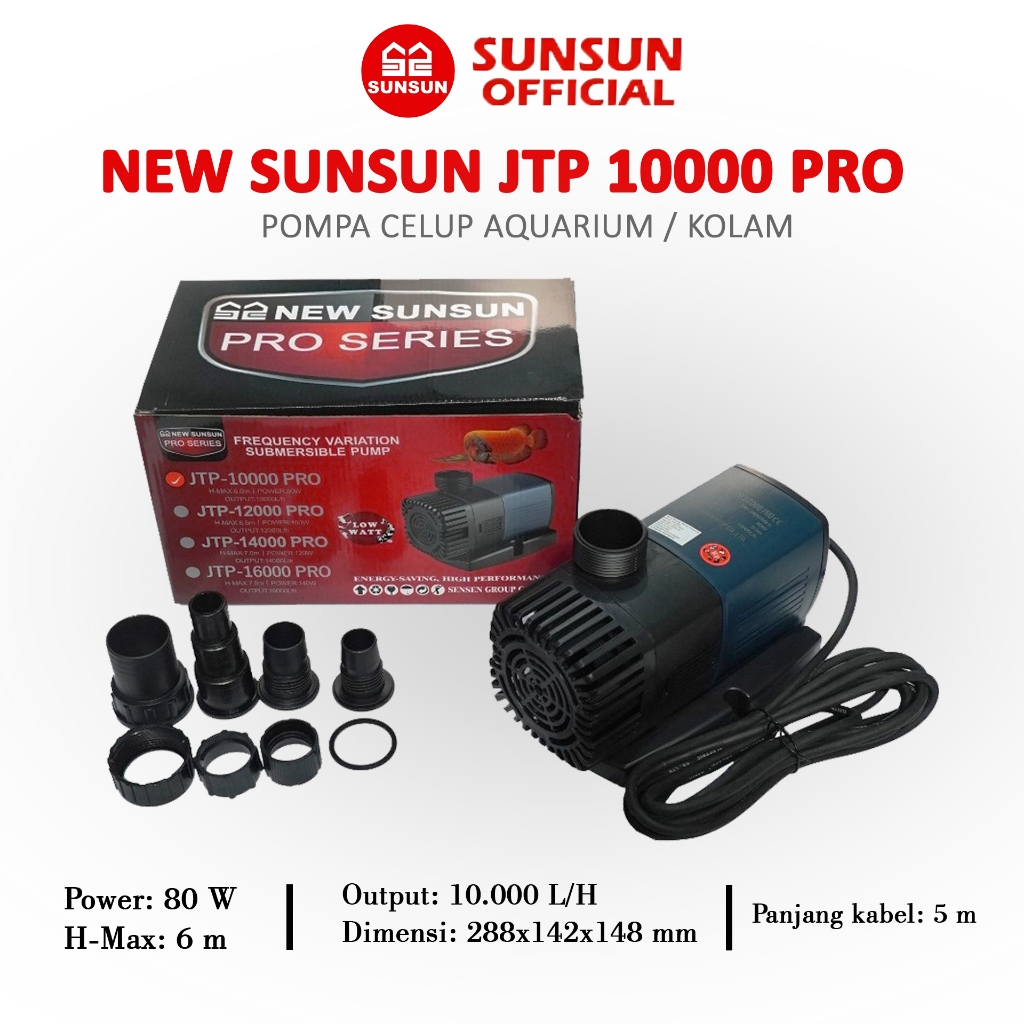 NEW SUNSUN JTP 10000 / JTP 12000 / JTP 14000 / JTP 16000 PRO Pompa Celup Kolam