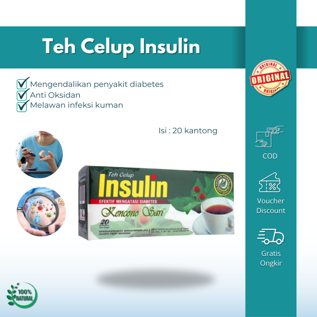 

Teh celup Insulin kencono sari Obat herbal Diabetes Asli Organal