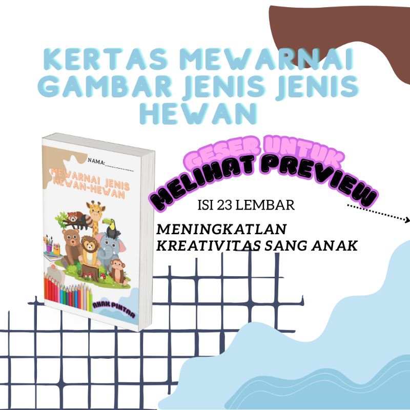 kertas mewarnai gambar hewan hewan 23 jenis hewan