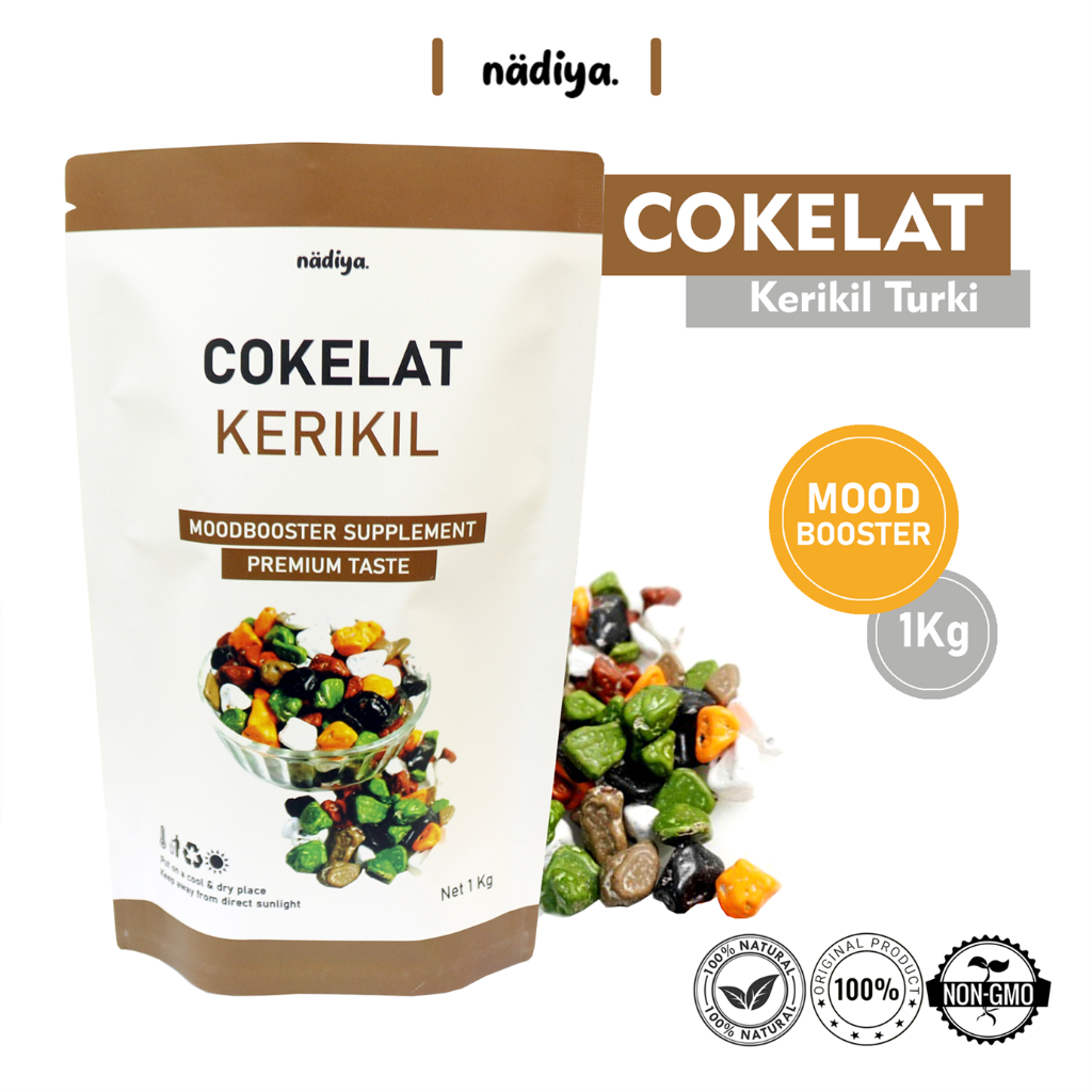 

Nadiya COKELAT KERIKIL 1Kg Kemasan Premium Rock Chocolate Asli Arab Untuk Moodbooster Oleh oleh Haji