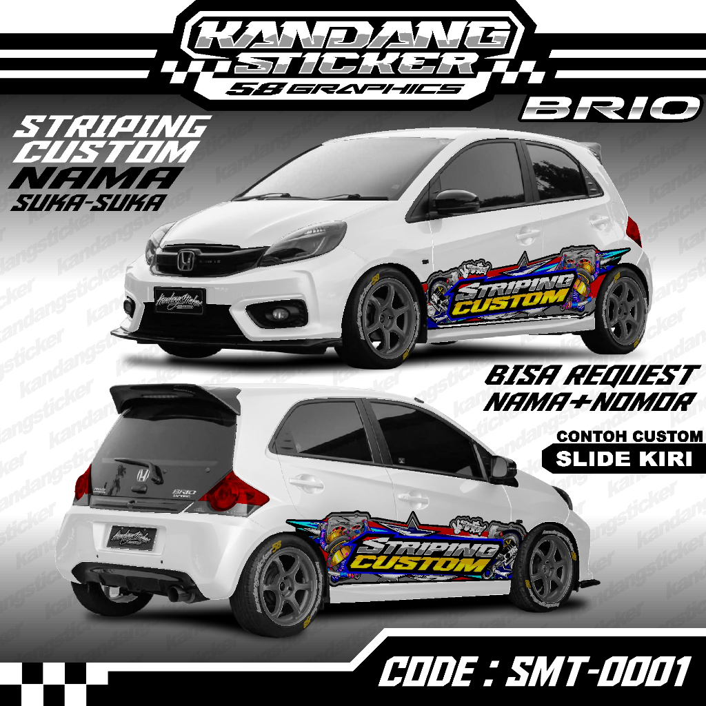 Stiker Striping Mobil Brio Thailooks Style SMT-0001Thailand Culture Decal Brio Stance Modifikasi Sti