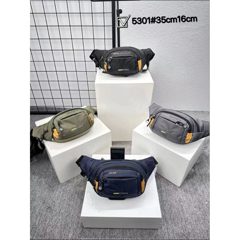 Tas Pinggang Pria Casual Tas Salempang Polo Land import Sling Bag Pria Waist Bag