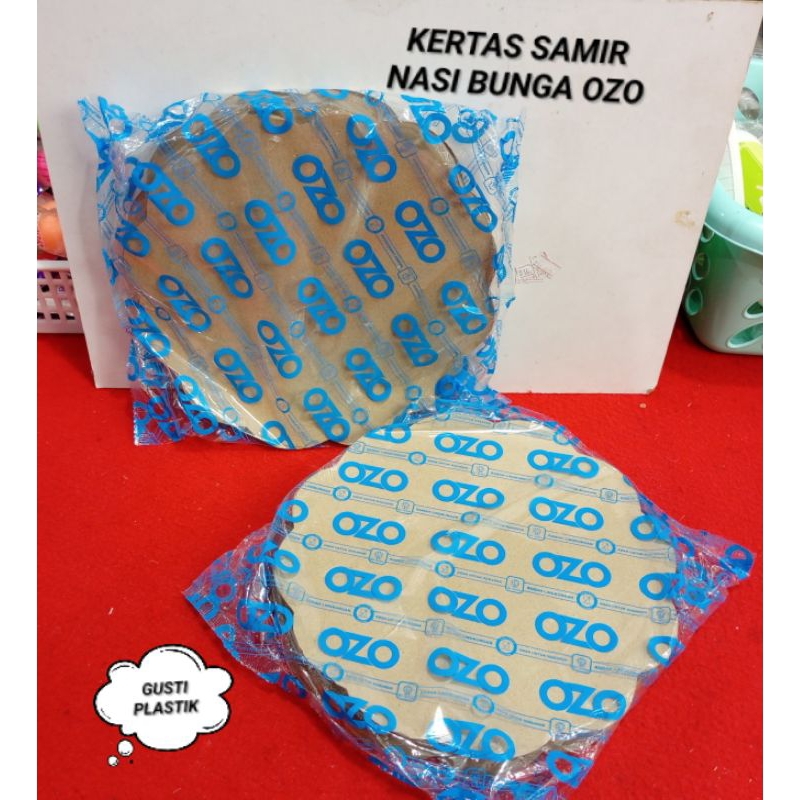 OZO KERTAS NASI MOTIF BUNGA/KERTAS SAMIR COKLAT/ALAS KERTAS UNTUK PIRING ROTAN MEREK OZO - TAHAN AIR