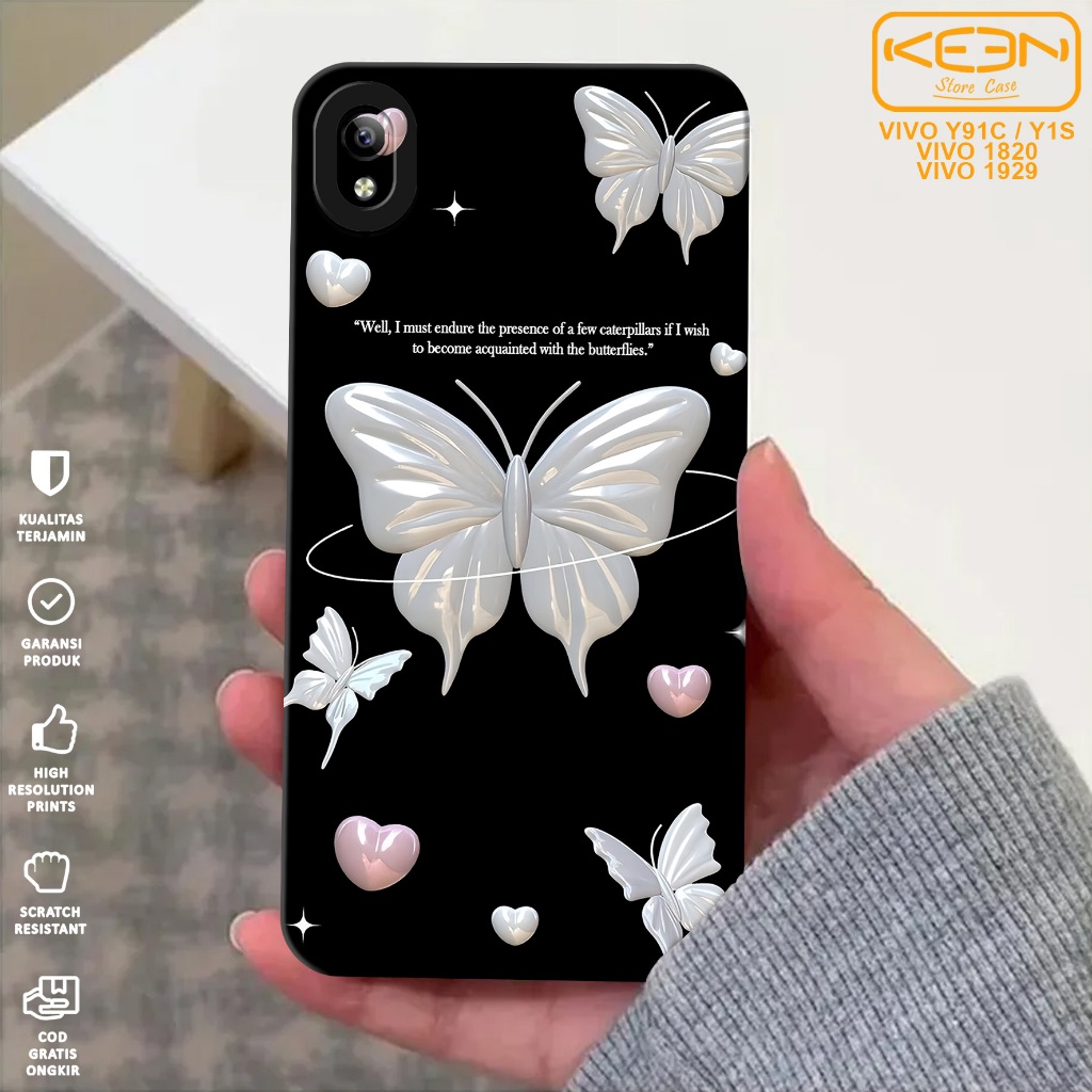 Case Hp Vivo Y91C/Vivo Y1S - Casing Hp Vivo Y91C/Vivo Y1S Motif Butterfly - Case Procamera - Softcas