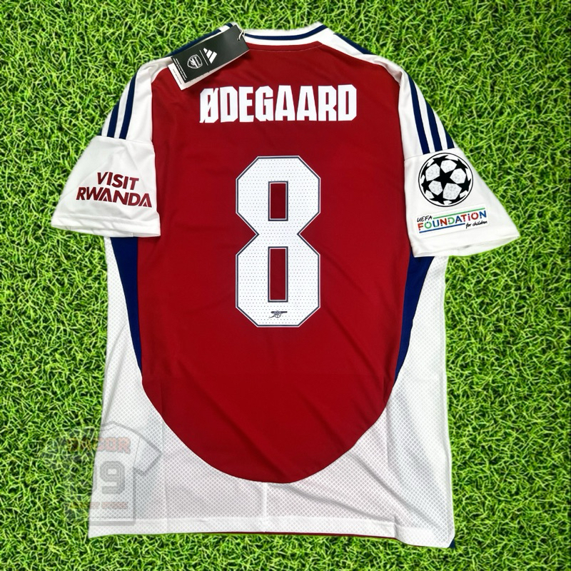 Arsenal 2024-2025 Home Jersey Original - Size L - NNS Odegaard Cup Font + UCL Badge