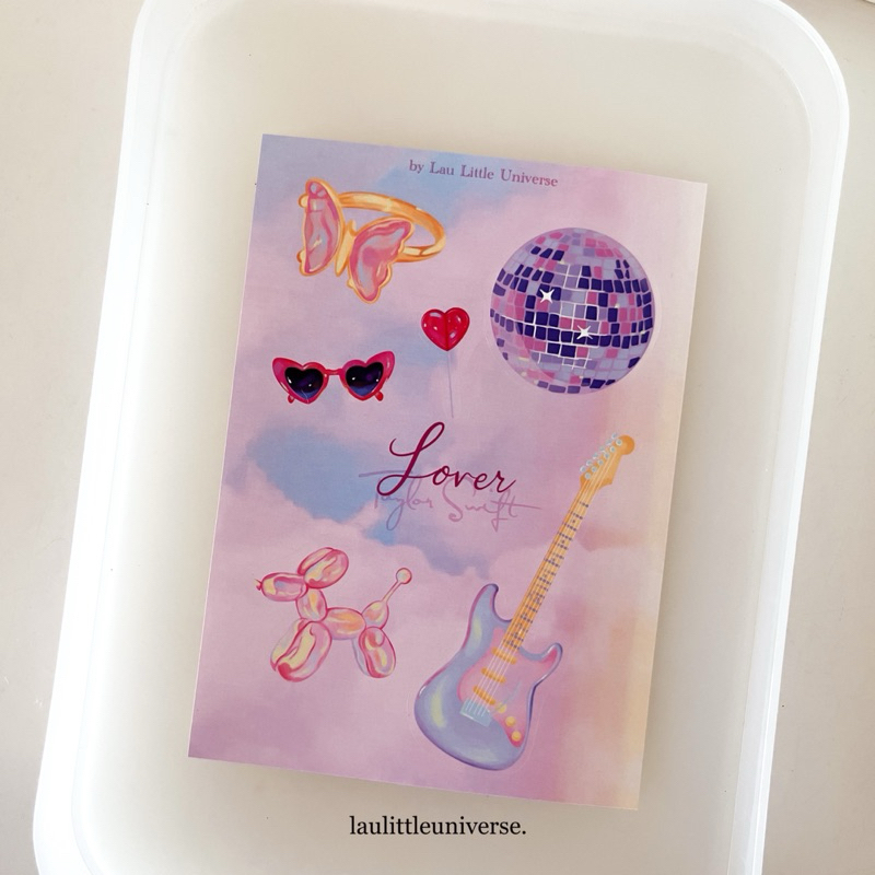 

Taylor Swift: Lover Sticker Sheet by Lau Little Universe | Sticker Pack Aesthetic Estetik Stiker untuk Jurnal Scrapbook Planner Diary Swifties