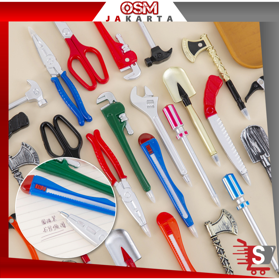 

OSM JKT S6453 Pena Bentuk Obeng Palu / Alat Tulis Sekolah Unik Anak / Pulpen Motif Alat Kerja Bengkel / Pena Unik Bentuk Toolkit