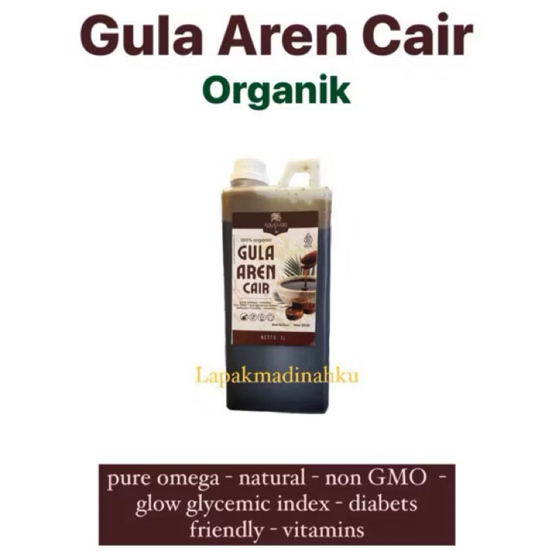 

{Free Sendok kayu} Gula Aren Cair / Syrup Palm Sugar Organik 1 Liter (1,3kg) -Gula Sehat Premium