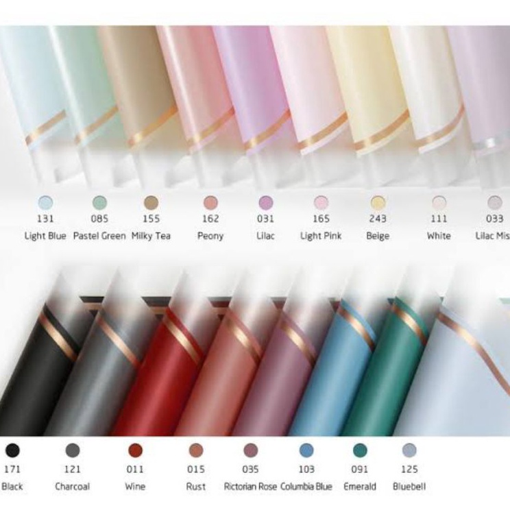 

Super Bonus 2 Lembar Cellophane List Gold Frame Transparent Flower Wrapping Paper Matte