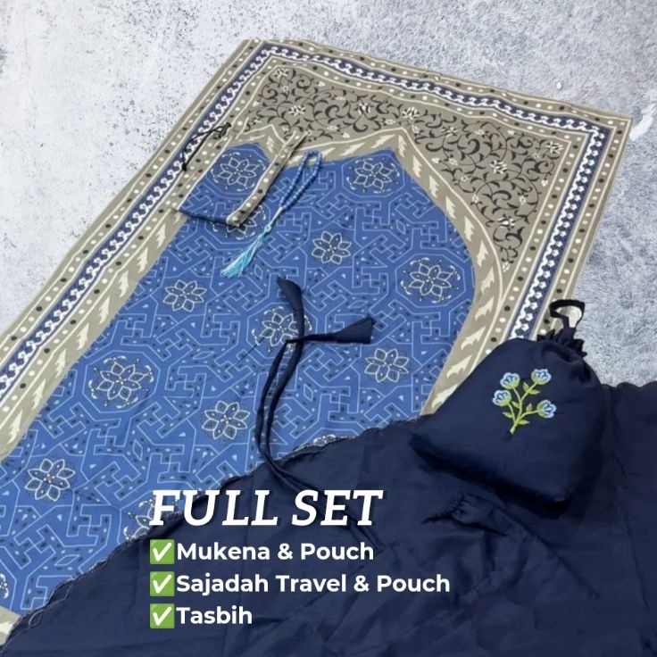 Grosir Pembelian  Full set Sajadah  Mukena Traveling Series Katun Premium Adem Dewasa  mukena travel