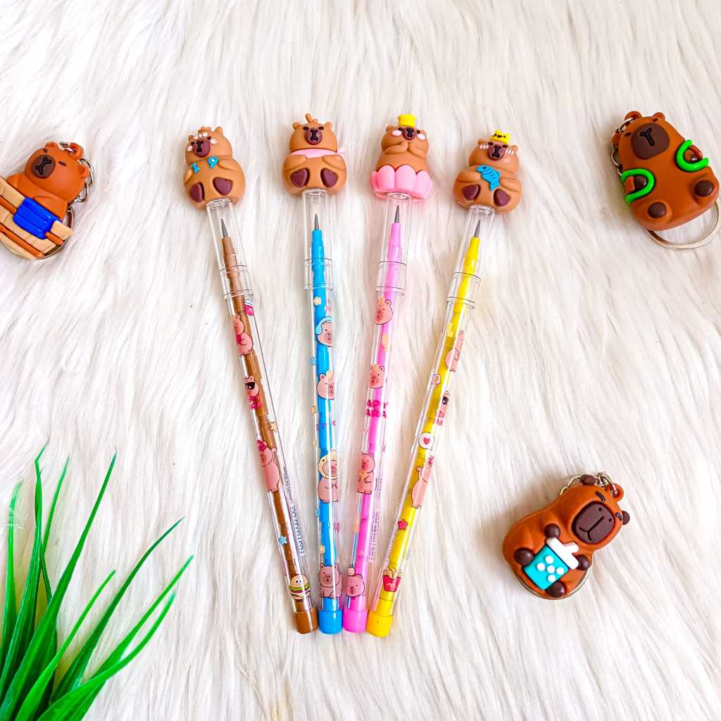 

ATH (12 PCS) PENSIL SUSUN CAPYBARA PENCIL BISA DIISI ULANG BENSIA LANTU CAPPIBARA CAPPYBARA