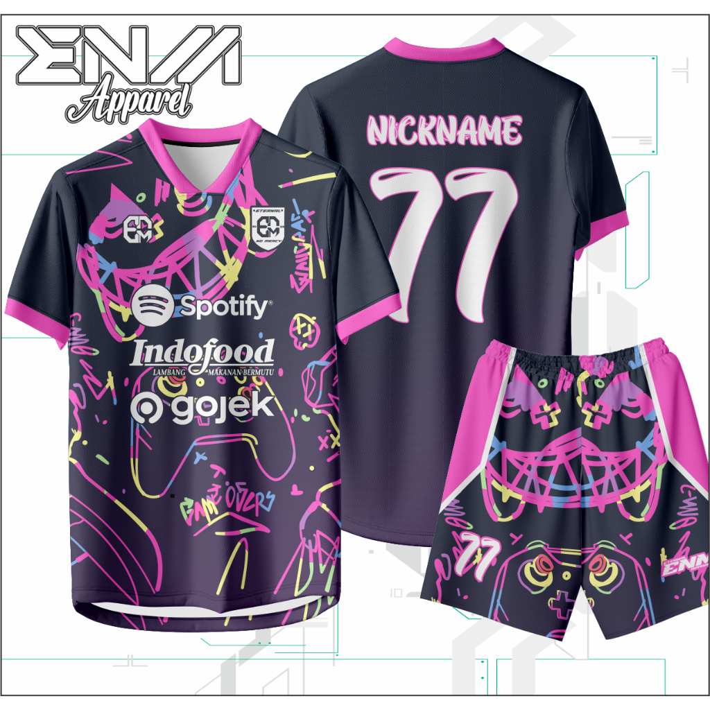 jersey futsal GAME OVERS printing jersey bola printing jersey volly printing jersey mini soccer cust