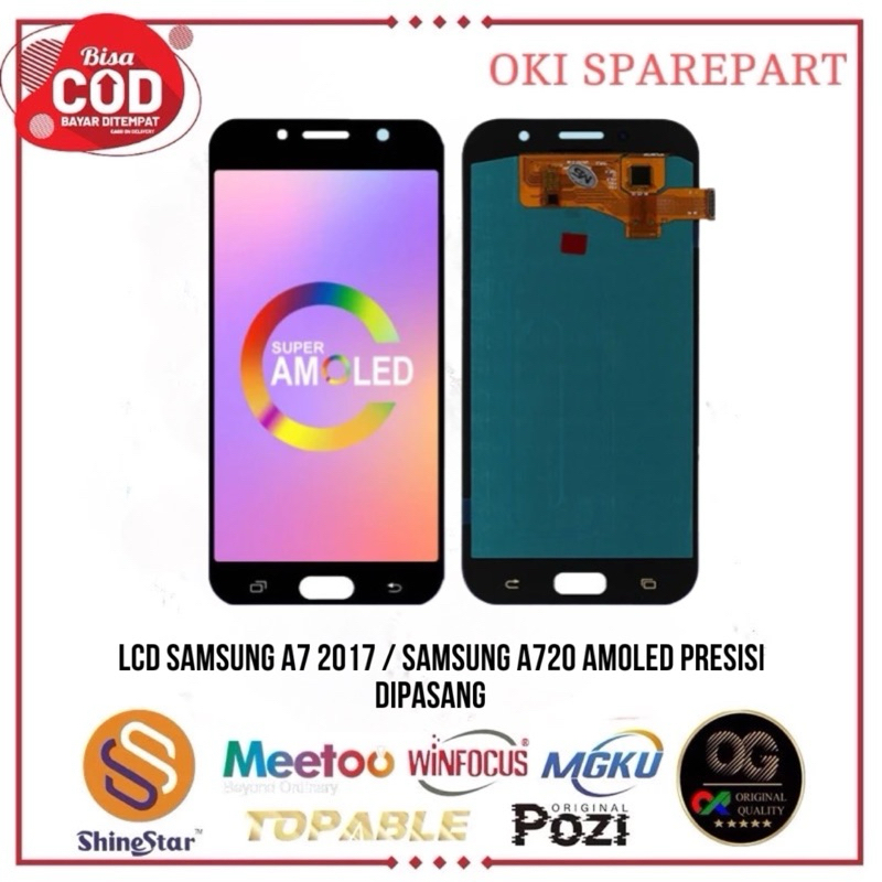 LCD SAMSUNG A7 2017 / SAMSUNG A720 FULLSET ORIGINAL AMOLED Presisi Dipasang