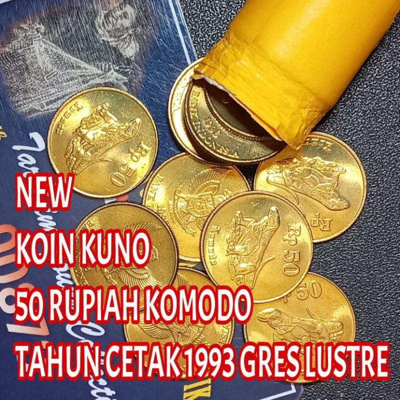 Koin 50 Rupiah Komodo Tahun 1993 Gress Unc Langsung Ambil Dari Roll