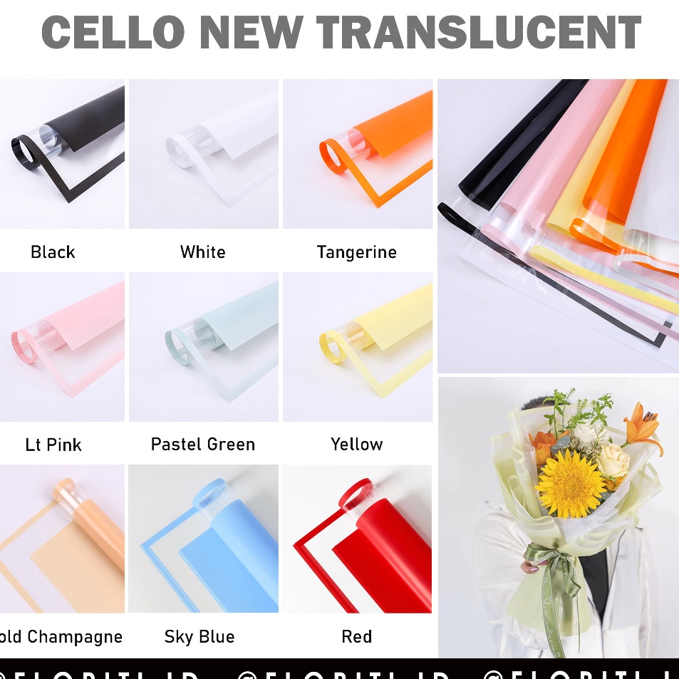 

Diskon Keren 2 lembar cellophane kertas buket new translucent