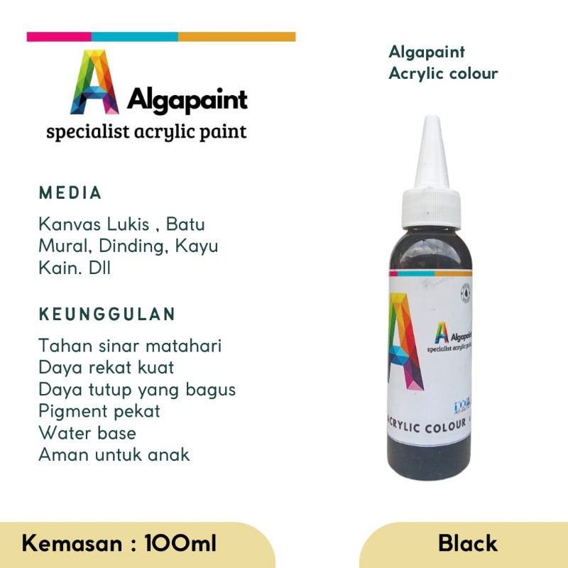 

Algapaint cat akrilik/cat lukis/cat mural/cat dinding/cat kayu/cat kain/cat sepatu