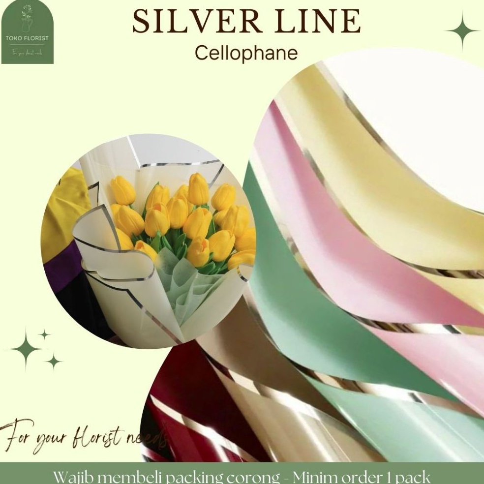 

Garansi Resmi GROSIR Kertas Buket Bunga Cellophane SILVER LINE isi 2 lembar