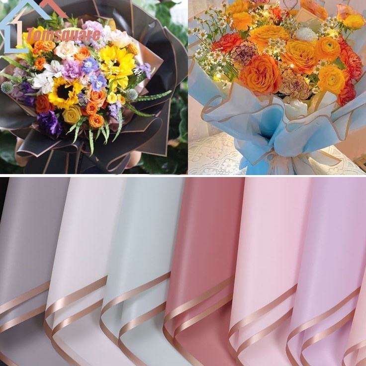 

Pusat Grosir 1pak 2lembarKertas Buket List Gold Cellophane Wrapping PaperFlower BouquetHampersGift Wrapping