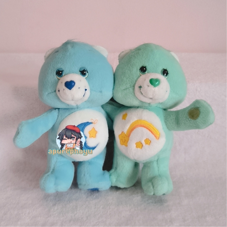 Boneka Care Bears Retro 2002 Bedtime Bear and Wish Bear Pairs Plush