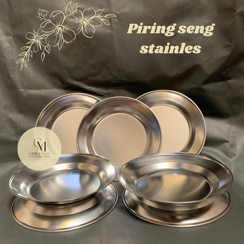 Piring Seng Stainless Steel/Piring Jadul/Piring Besi Tebal/Piring Aluminium