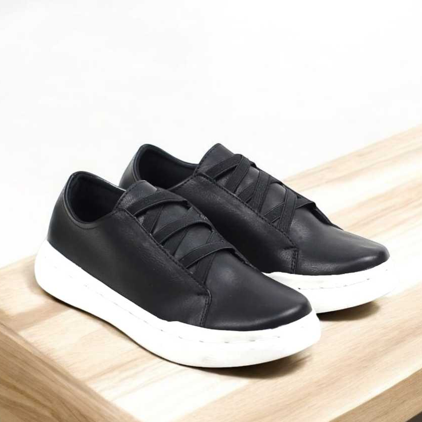 Sepatu Slip On Loafers Casual Formal Hitam Sol Putih Slop Flat Pansus Kerja Original Pria