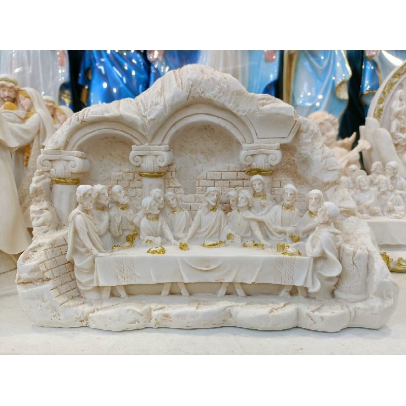 Patung Perjamuan Kudus Gua 25x21cm Model Italy M27/1 (7778) - Patung Perjamuan Kudus - Patung Perjam
