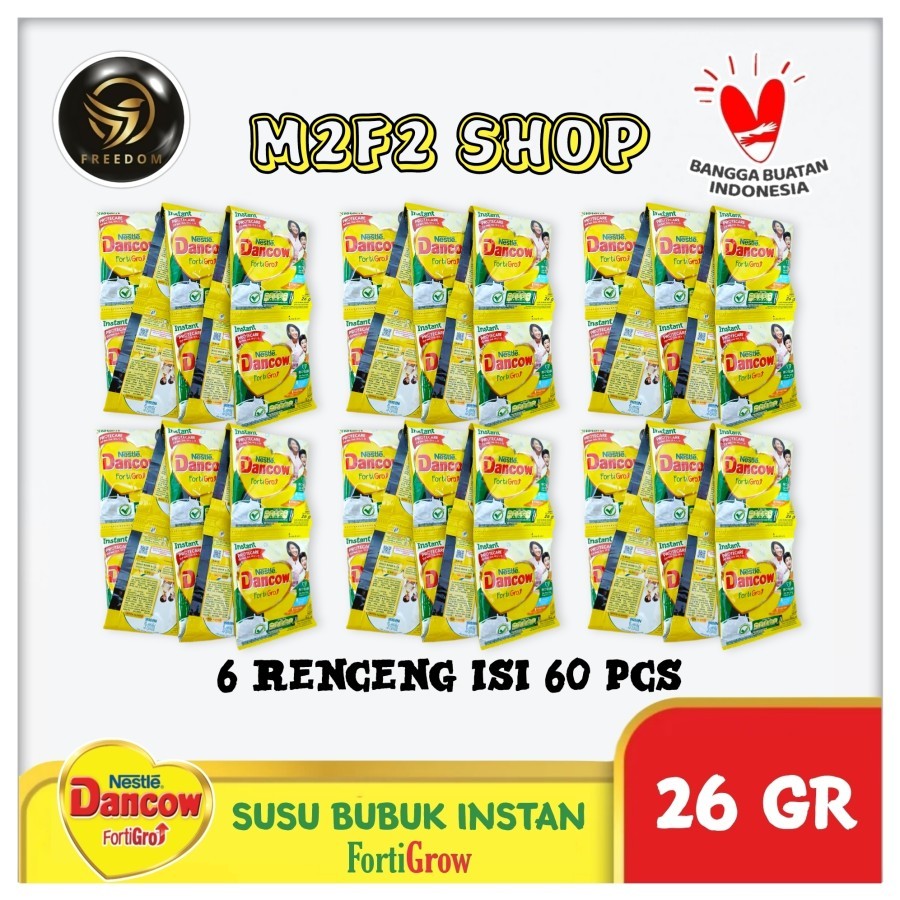 

Nestle Dancow Fortigro Susu Bubuk Instant Original Putih Sachet - 26 gr (Kemasan 6 Renceng)