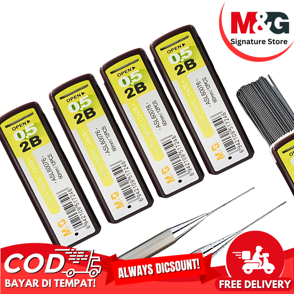 

Refil Pencil Mechanic Hi-Polymeric Leads 2B M&G 12 Pcs Isi Pensil Mekanik Harga Satuan #ASL60076