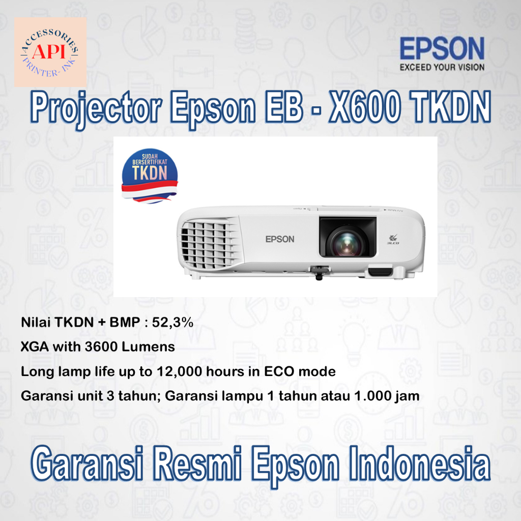 EPSON PROYEKTOR EB-X600 EB X600 EBX600 - EPSON PROJECTOR EB-X600