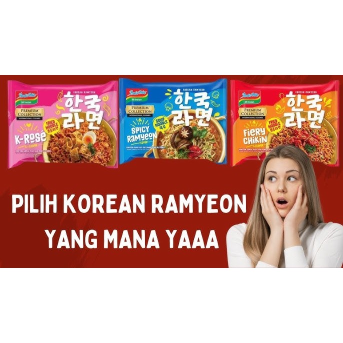 

INDOMIE PREMIUM K-ROSE, FIERY CHICKEN DAN SPICY RAMYUN