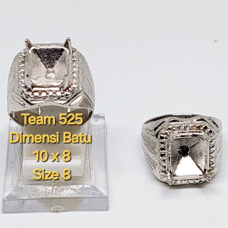 Ring emban alpaka super 10 x 8 eceran / model kotak pasir cakar  kuku / pengikat ring cincin batu ak