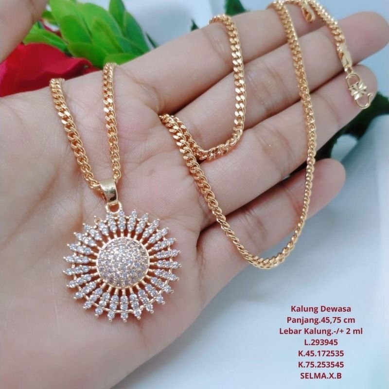 kalung rantai panjang 75 cm plus liontin