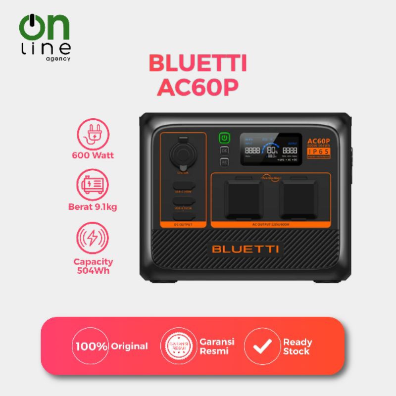BLUETTI AC60P Portable Powerstation 600W | 504Wh