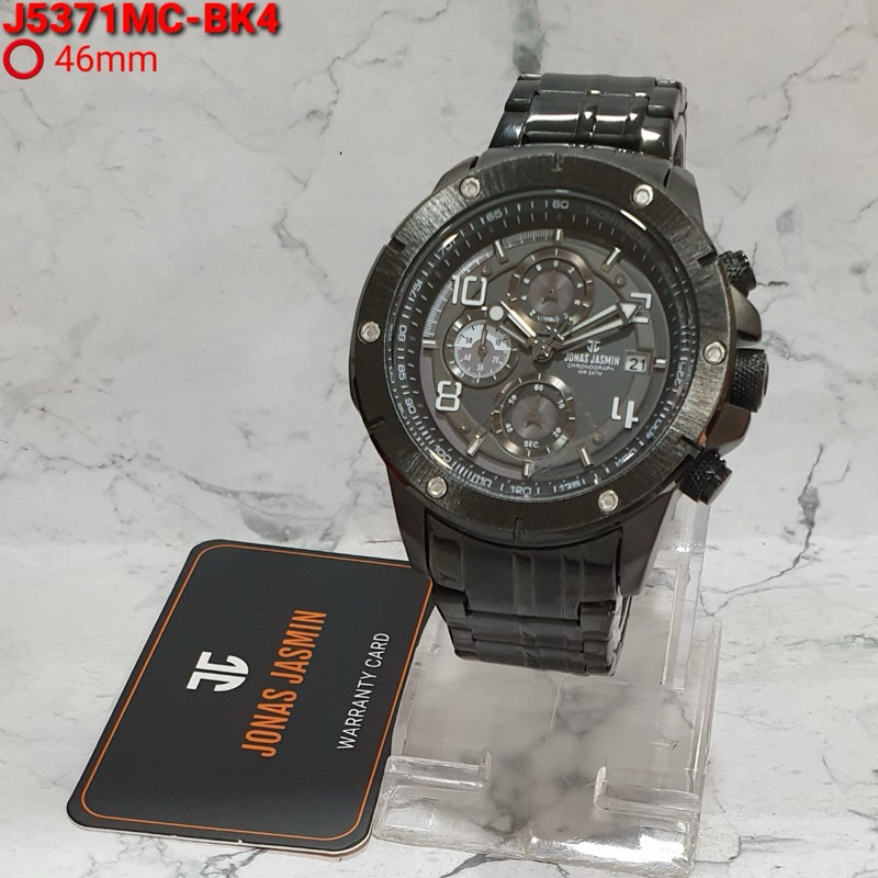 ( BISA COD ) Jam Tangan Pria JONAS JASMIN JJ-5371 5371 Original Rantai Stainless Steel Chrono Tangga